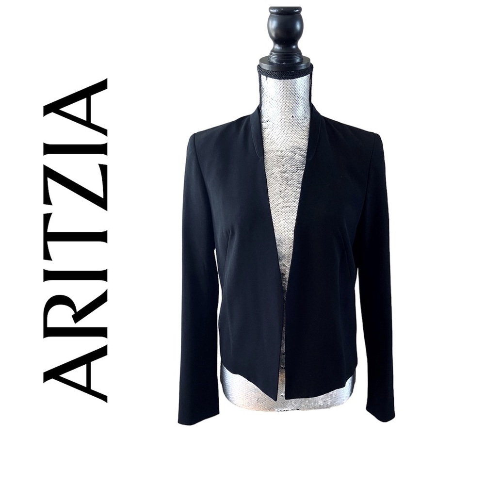 Aritzia t.babaton Black Cropped Open Blazer Size 4